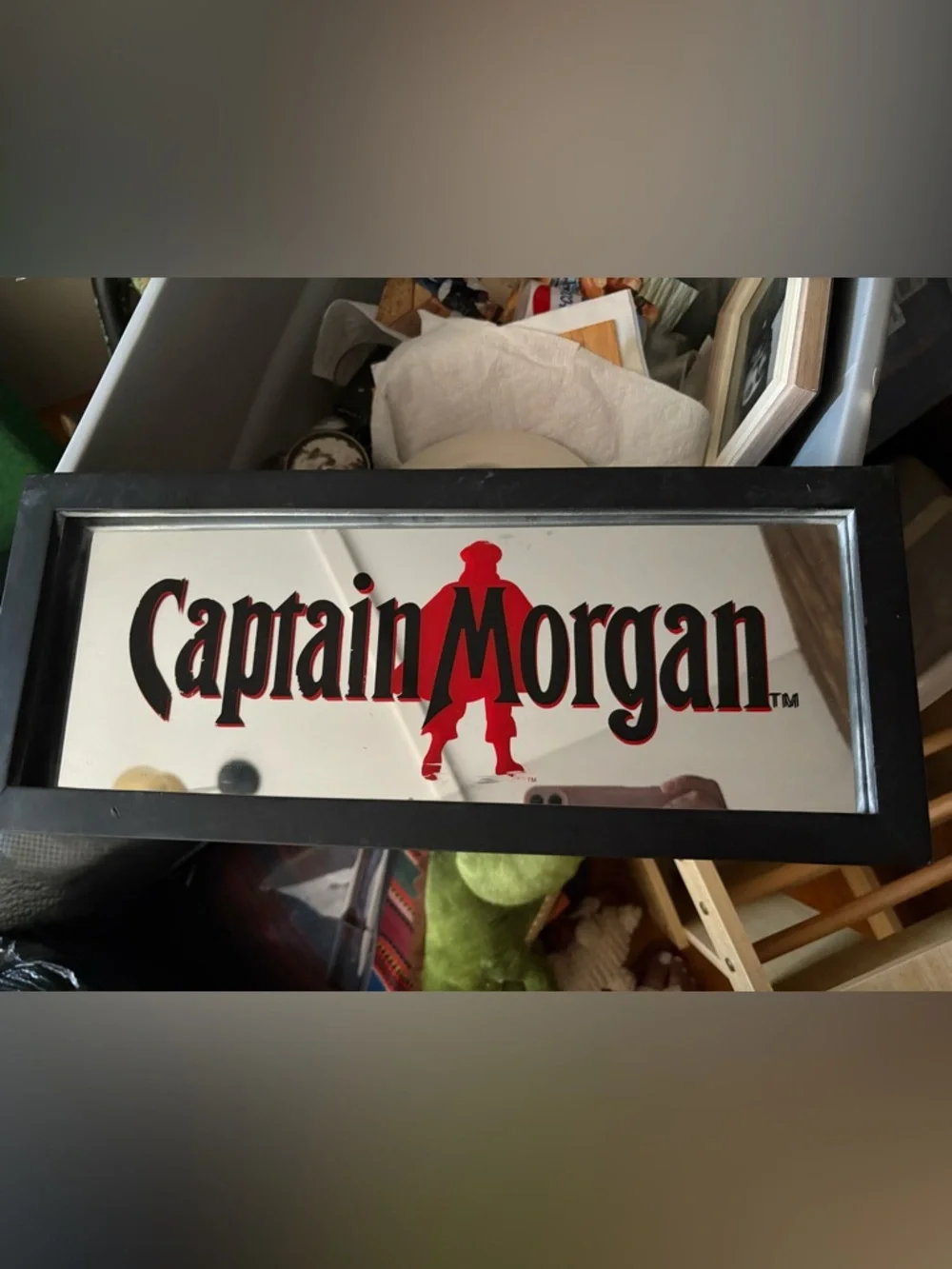 Captain Morgan Branded Mirror Sign - Red & Black